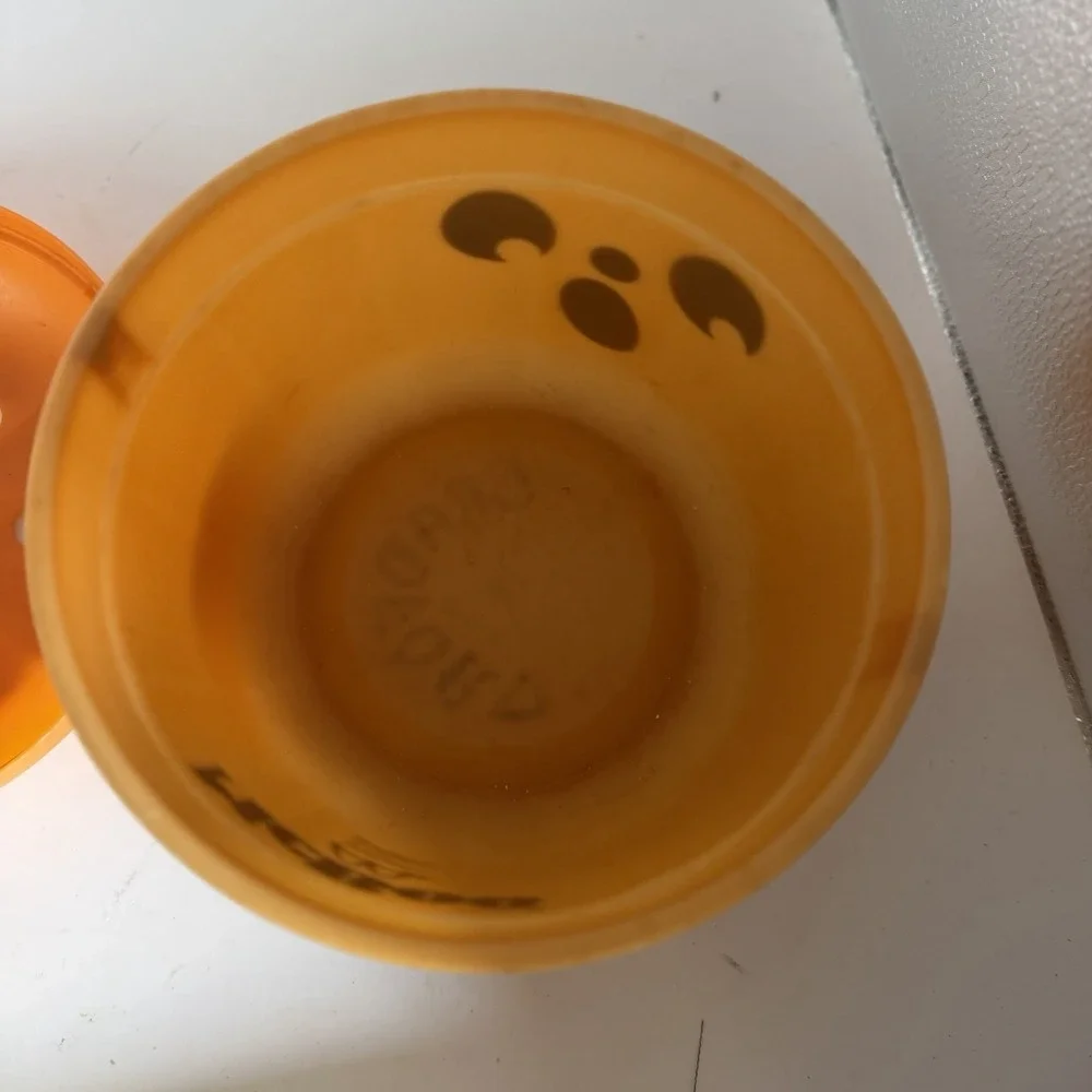 1986 MCDONALD'S Plastic Halloween Trick or Treat Bucket‎ w/Lid Pumpkin McBoo Vtg